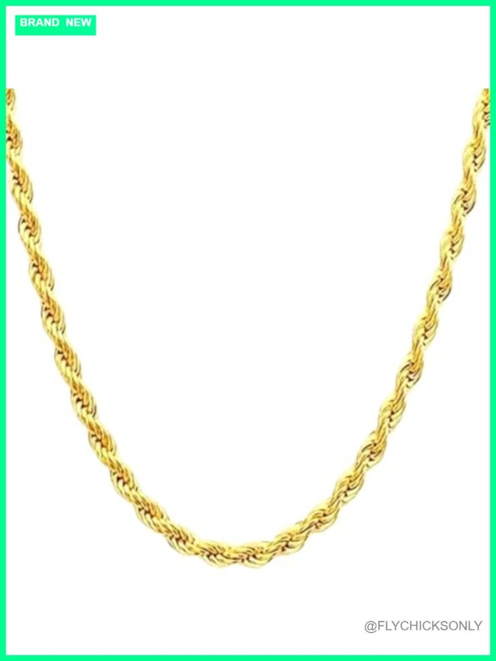 14K Solid Gold Diamond Cut Twisted Rope Chain Necklace 16in Unisex